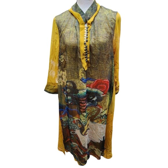 JJs House Flowy Long Dress Lined Size M Boho Gypsy NWT Hippie Free Spirit - Picture 3 of 13